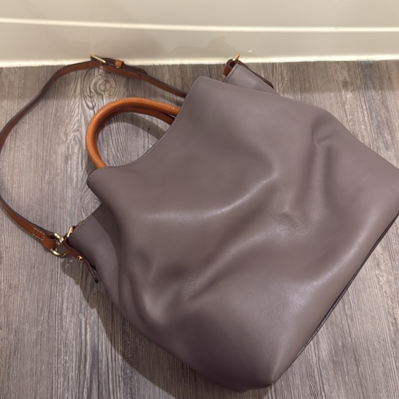 Dooney & Bourke Dawson Gray and Brown Handbag - Picture 3 of 10